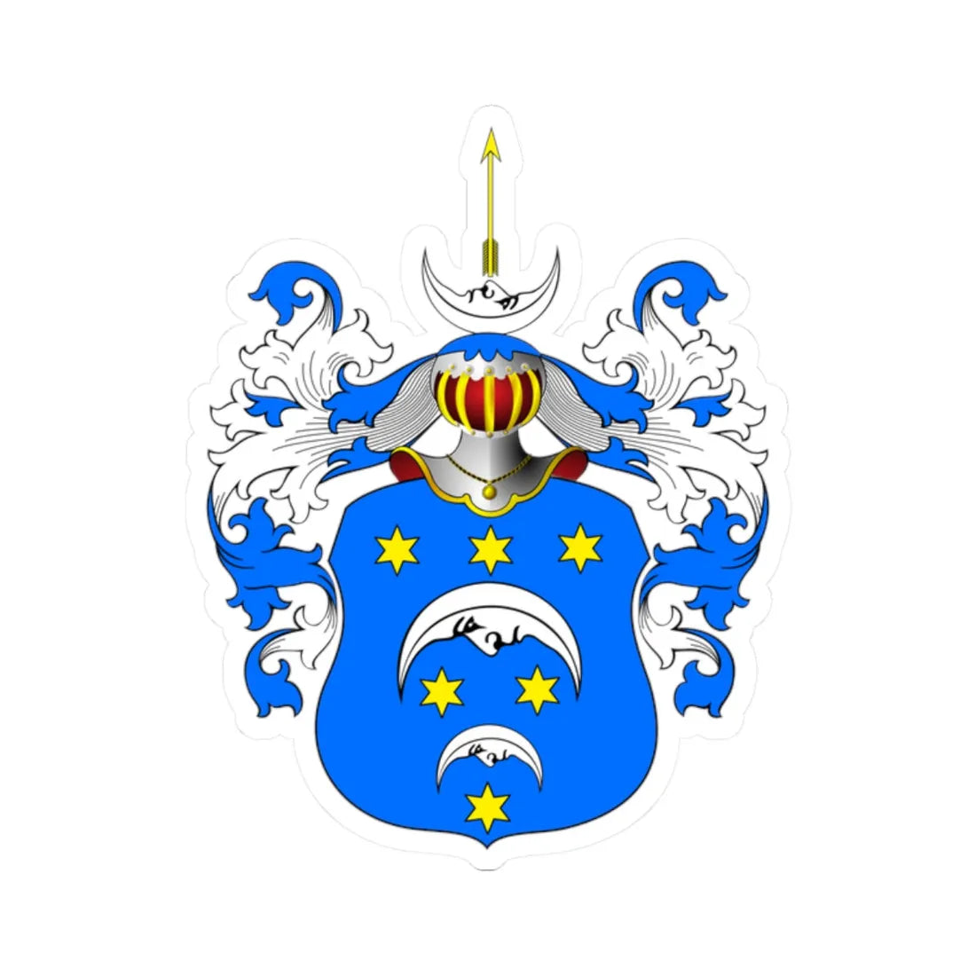 POL COA Barcz III b (Poland) (Coat of Arms) STICKER Vinyl Kiss-Cut Decal 2 Inch White - The Sticker Space