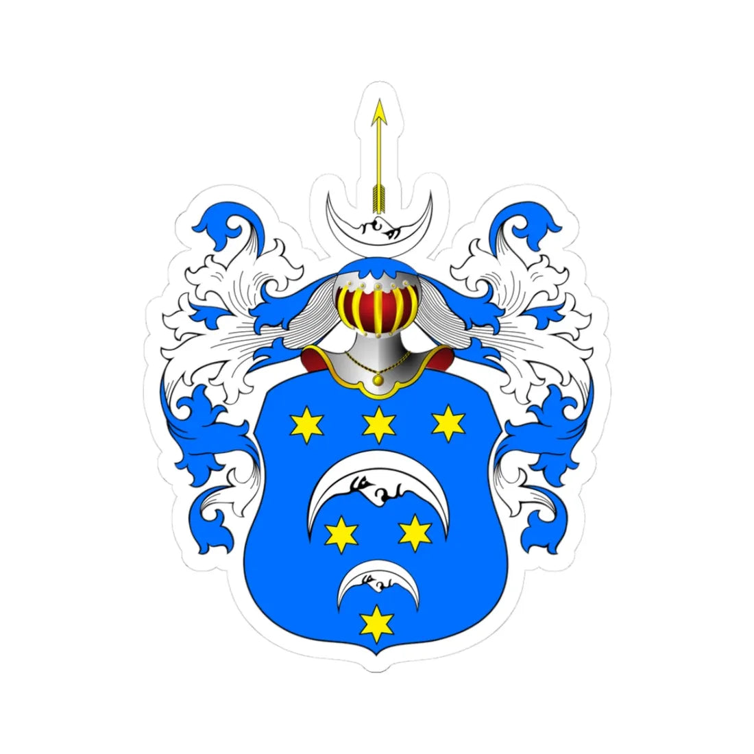 POL COA Barcz III b (Poland) (Coat of Arms) STICKER Vinyl Kiss-Cut Decal 3 Inch White - The Sticker Space