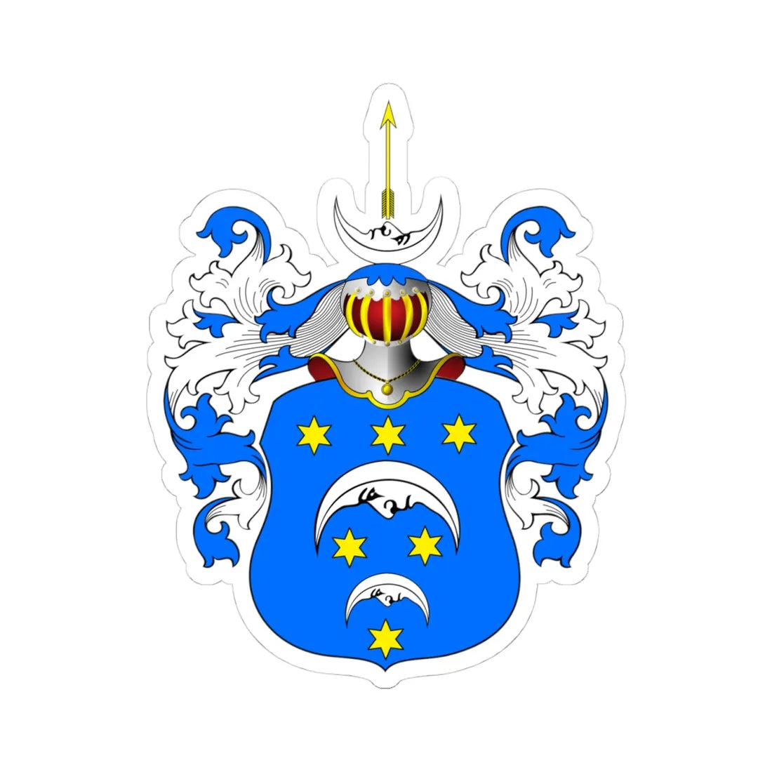 POL COA Barcz III b (Poland) (Coat of Arms) STICKER Vinyl Kiss-Cut Decal 4 Inch White - The Sticker Space