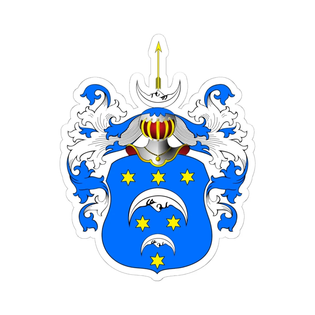 POL COA Barcz III b (Poland) (Coat of Arms) STICKER Vinyl Kiss-Cut Decal 6 Inch White - The Sticker Space