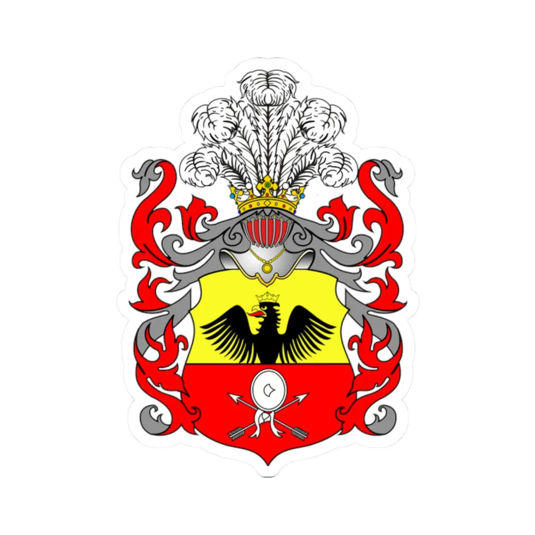 POL COA Bastian (Poland) (Coat of Arms) STICKER Vinyl Kiss-Cut Decal 2 Inch White - The Sticker Space