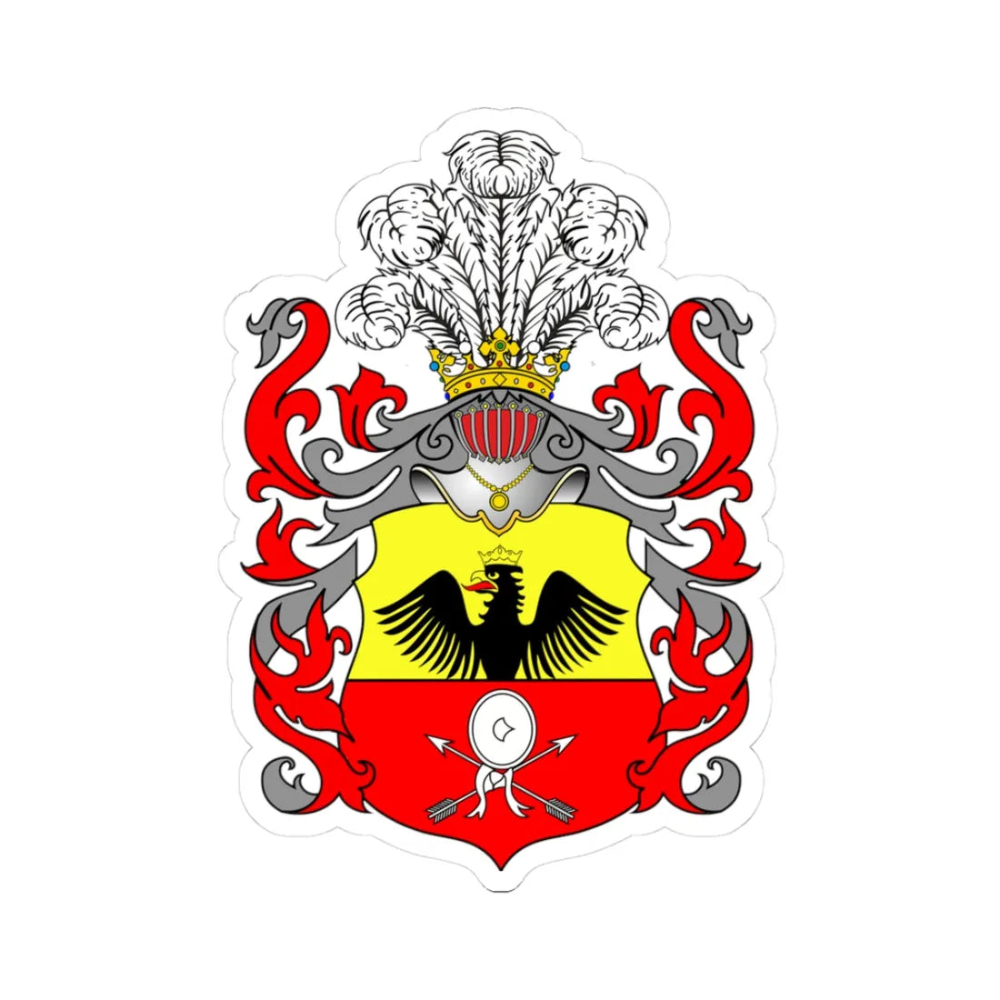 POL COA Bastian (Poland) (Coat of Arms) STICKER Vinyl Kiss-Cut Decal 3 Inch White - The Sticker Space