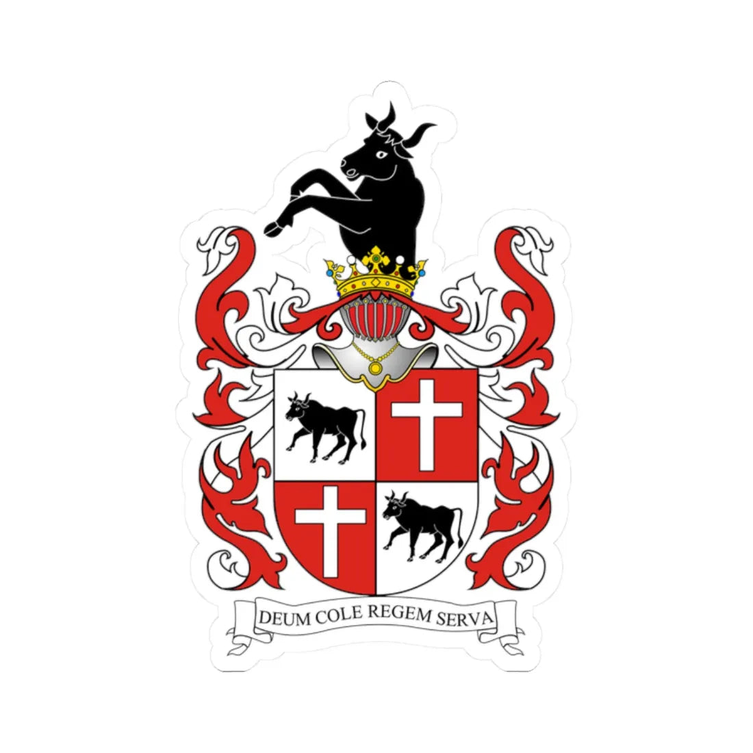 POL COA Bawół II (Poland) (Coat of Arms) STICKER Vinyl Kiss-Cut Decal 2 Inch White - The Sticker Space