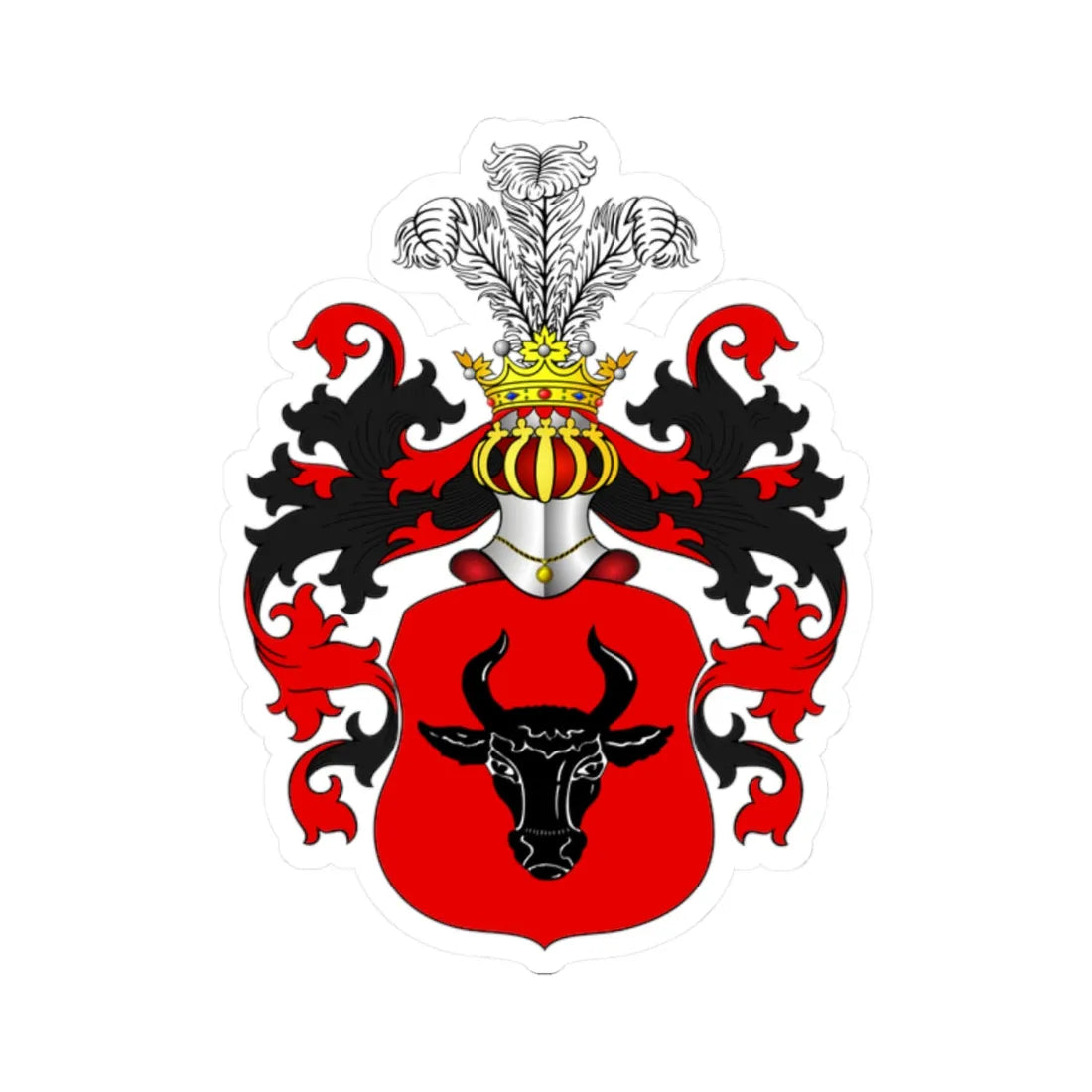 POL COA Bawola Głowa (Poland) (Coat of Arms) STICKER Vinyl Kiss-Cut Decal 2 Inch White - The Sticker Space