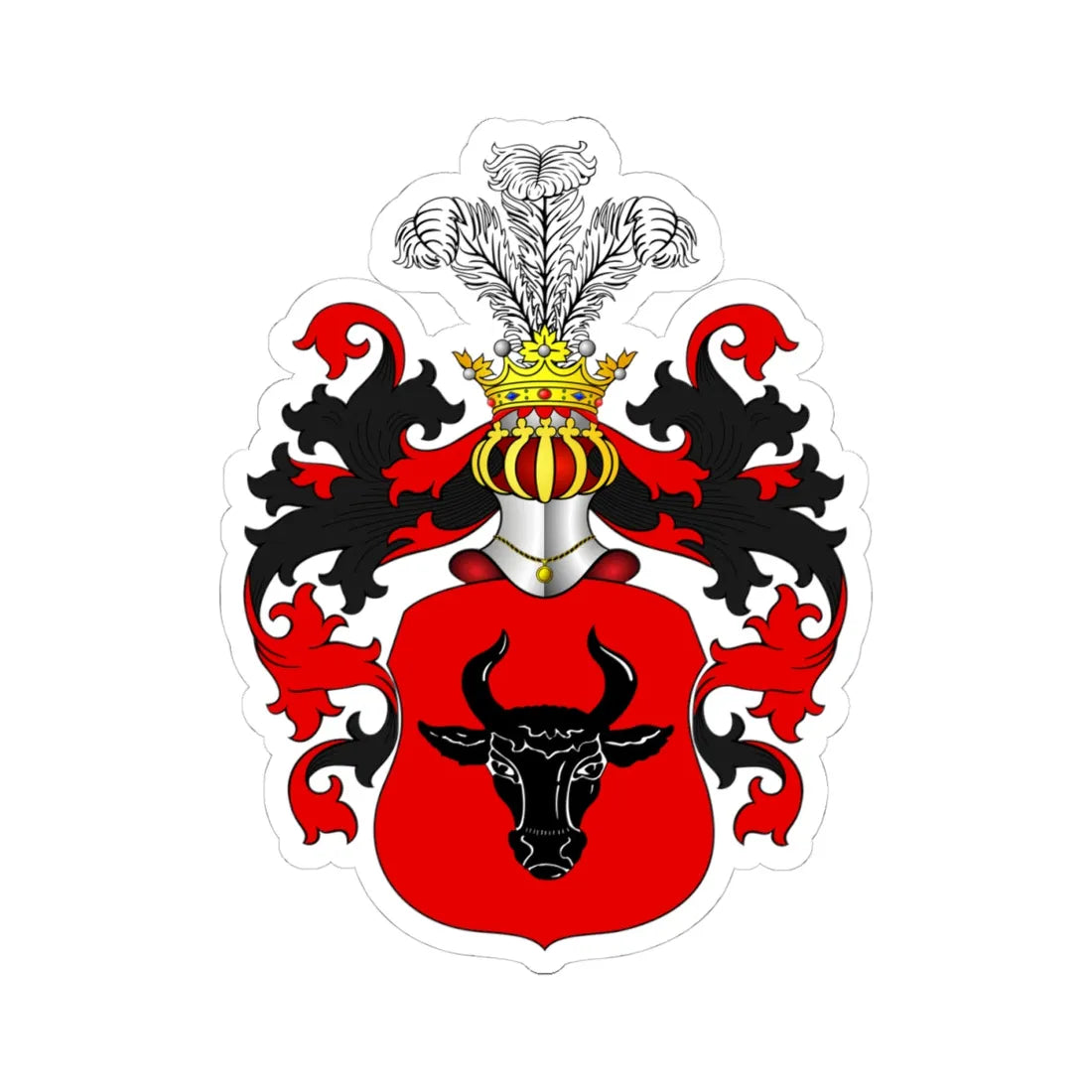 POL COA Bawola Głowa (Poland) (Coat of Arms) STICKER Vinyl Kiss-Cut Decal 4 Inch White - The Sticker Space