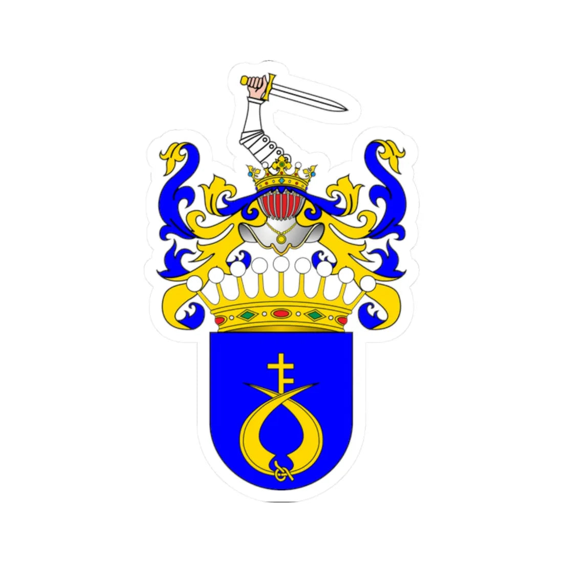 POL COA Baworowski hrabia alt (Poland) (Coat of Arms) STICKER Vinyl Kiss-Cut Decal 2 Inch White - The Sticker Space