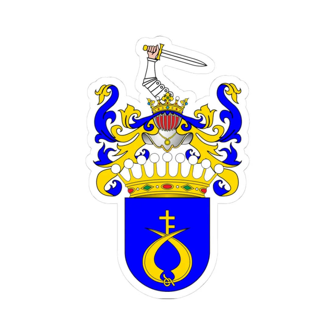 POL COA Baworowski hrabia alt (Poland) (Coat of Arms) STICKER Vinyl Kiss-Cut Decal 3 Inch White - The Sticker Space