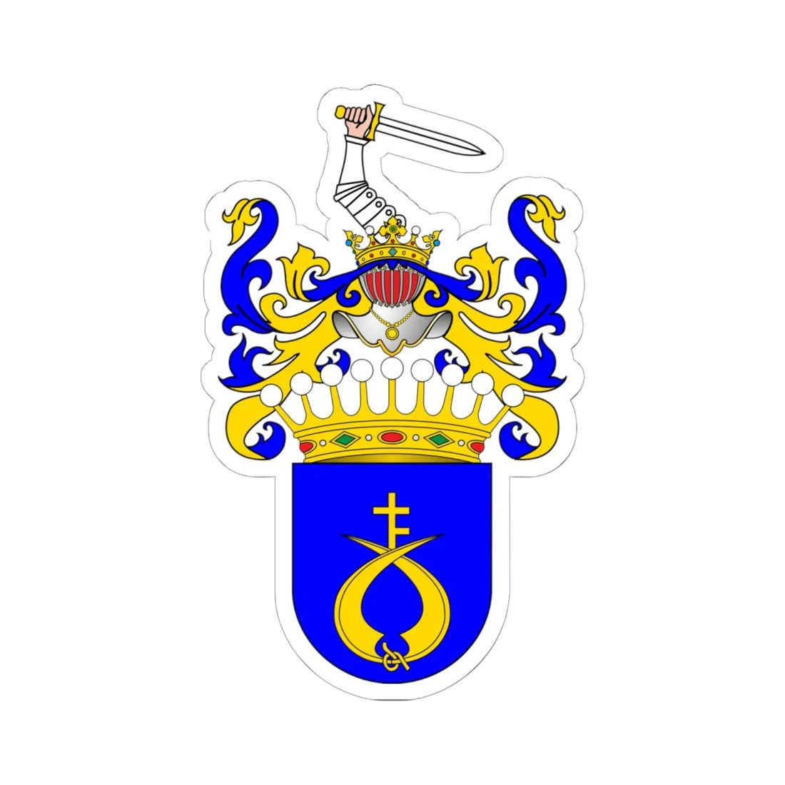 POL COA Baworowski hrabia alt (Poland) (Coat of Arms) STICKER Vinyl Kiss-Cut Decal 6 Inch White - The Sticker Space