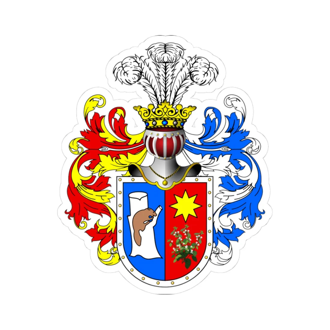 POL COA Bóbr alt (Poland) (Coat of Arms) STICKER Vinyl Kiss-Cut Decal 3 Inch White - The Sticker Space