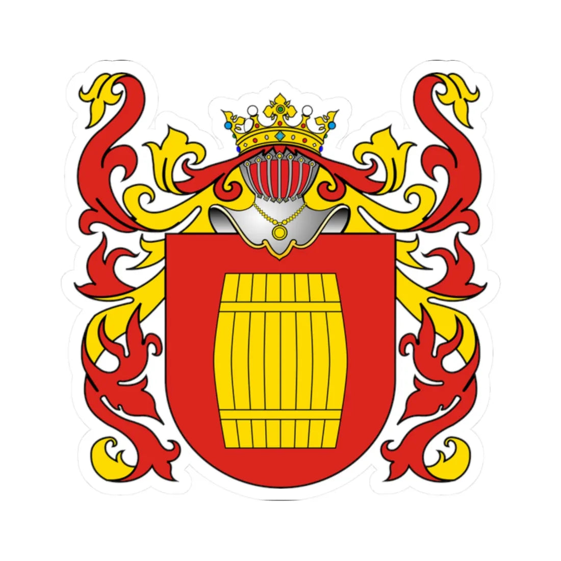 POL COA Beczka (Poland) (Coat of Arms) STICKER Vinyl Kiss-Cut Decal 2 Inch White - The Sticker Space