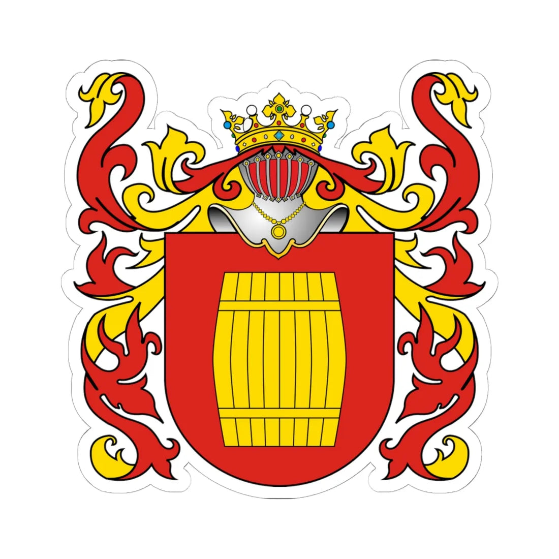 POL COA Beczka (Poland) (Coat of Arms) STICKER Vinyl Kiss-Cut Decal 6 Inch White - The Sticker Space