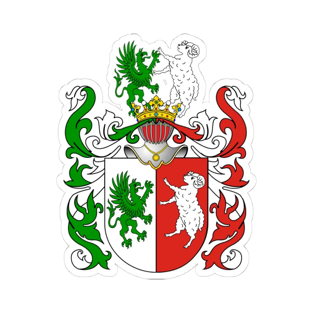 POL COA Behem (Poland) (Coat of Arms) STICKER Vinyl Kiss-Cut Decal 4 Inch White - The Sticker Space