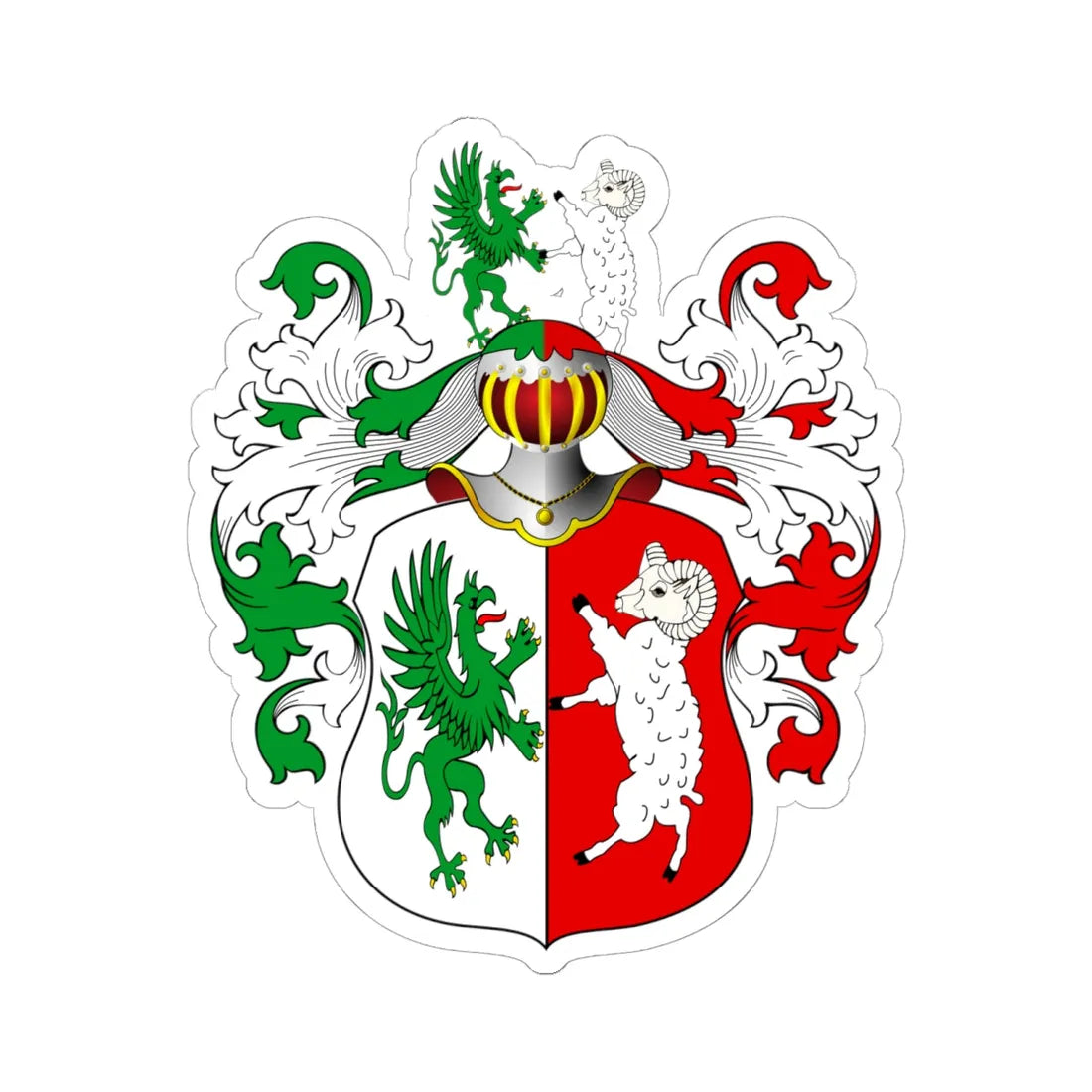 POL COA Bem (Poland) (Coat of Arms) STICKER Vinyl Kiss-Cut Decal 6 Inch White - The Sticker Space