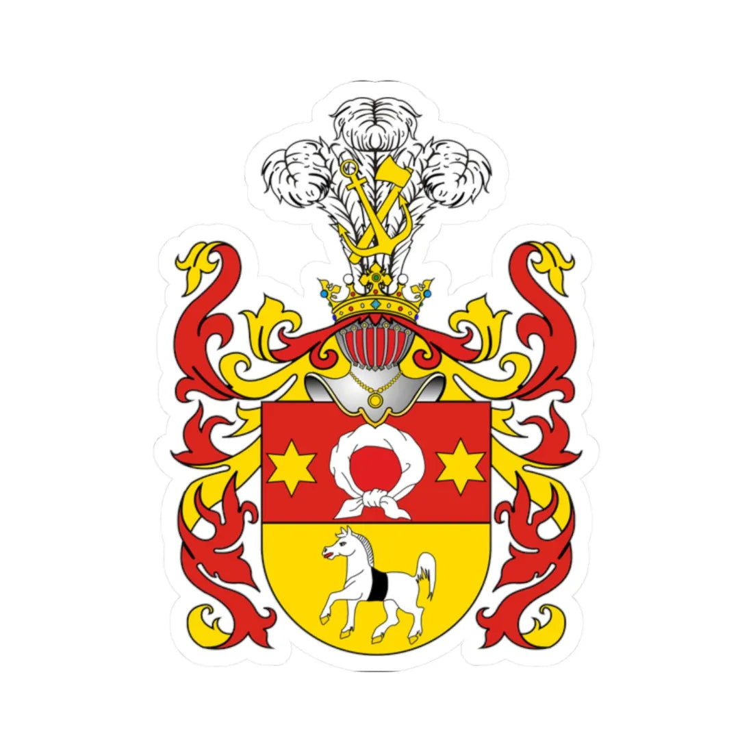 POL COA Bersin (Poland) (Coat of Arms) STICKER Vinyl Kiss-Cut Decal 2 Inch White - The Sticker Space