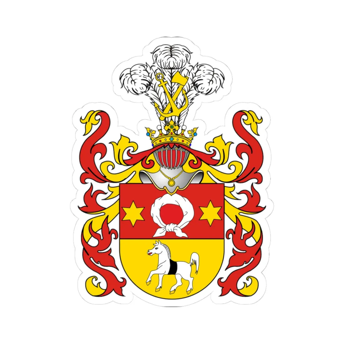 POL COA Bersin (Poland) (Coat of Arms) STICKER Vinyl Kiss-Cut Decal 3 Inch White - The Sticker Space