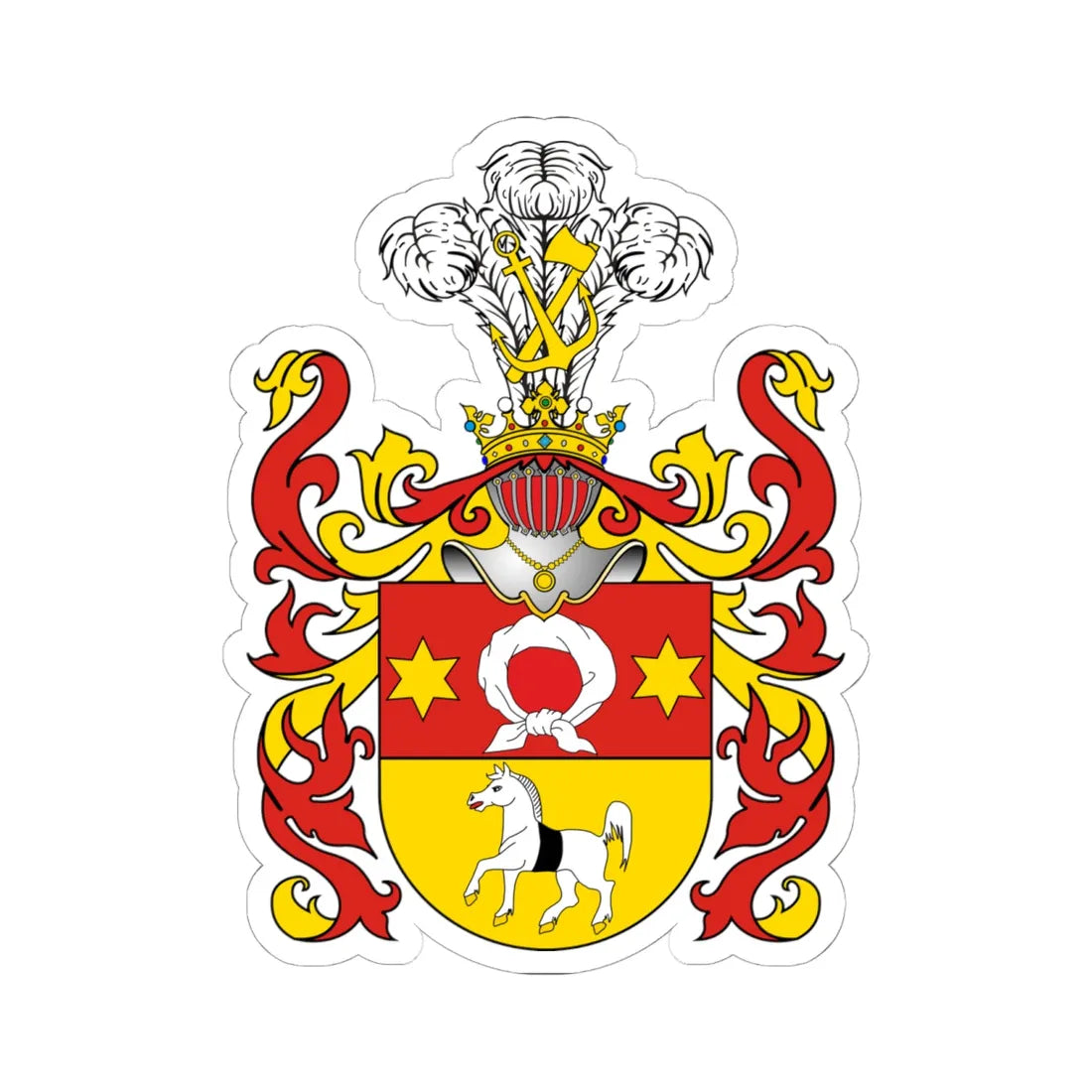 POL COA Bersin (Poland) (Coat of Arms) STICKER Vinyl Kiss-Cut Decal 6 Inch White - The Sticker Space