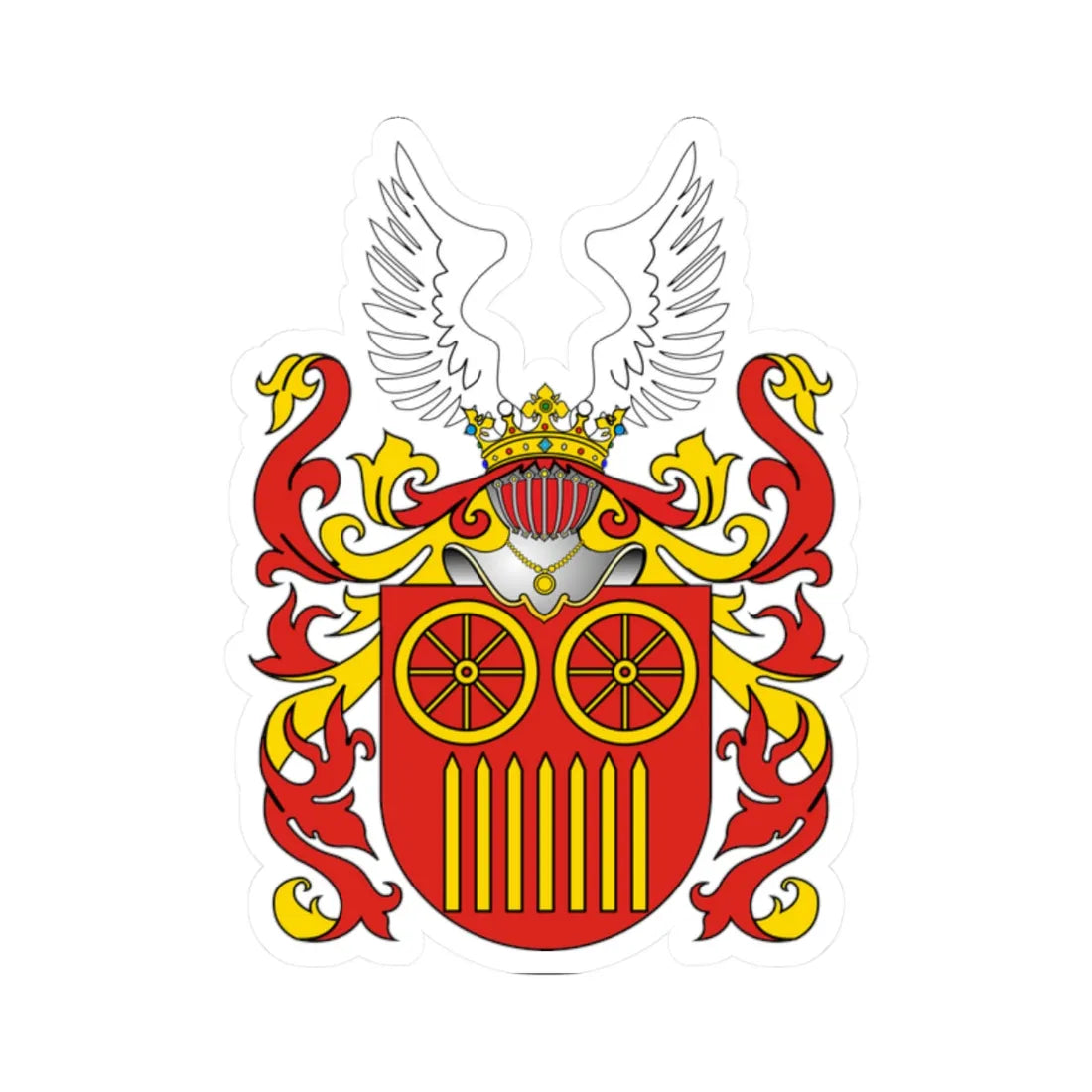 POL COA Berszten II (Poland) (Coat of Arms) STICKER Vinyl Kiss-Cut Decal 2 Inch White - The Sticker Space