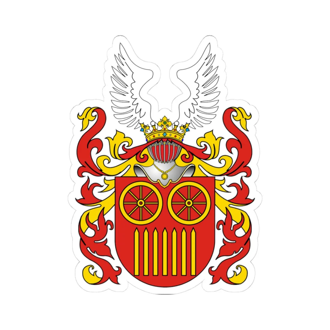 POL COA Berszten II (Poland) (Coat of Arms) STICKER Vinyl Kiss-Cut Decal 3 Inch White - The Sticker Space