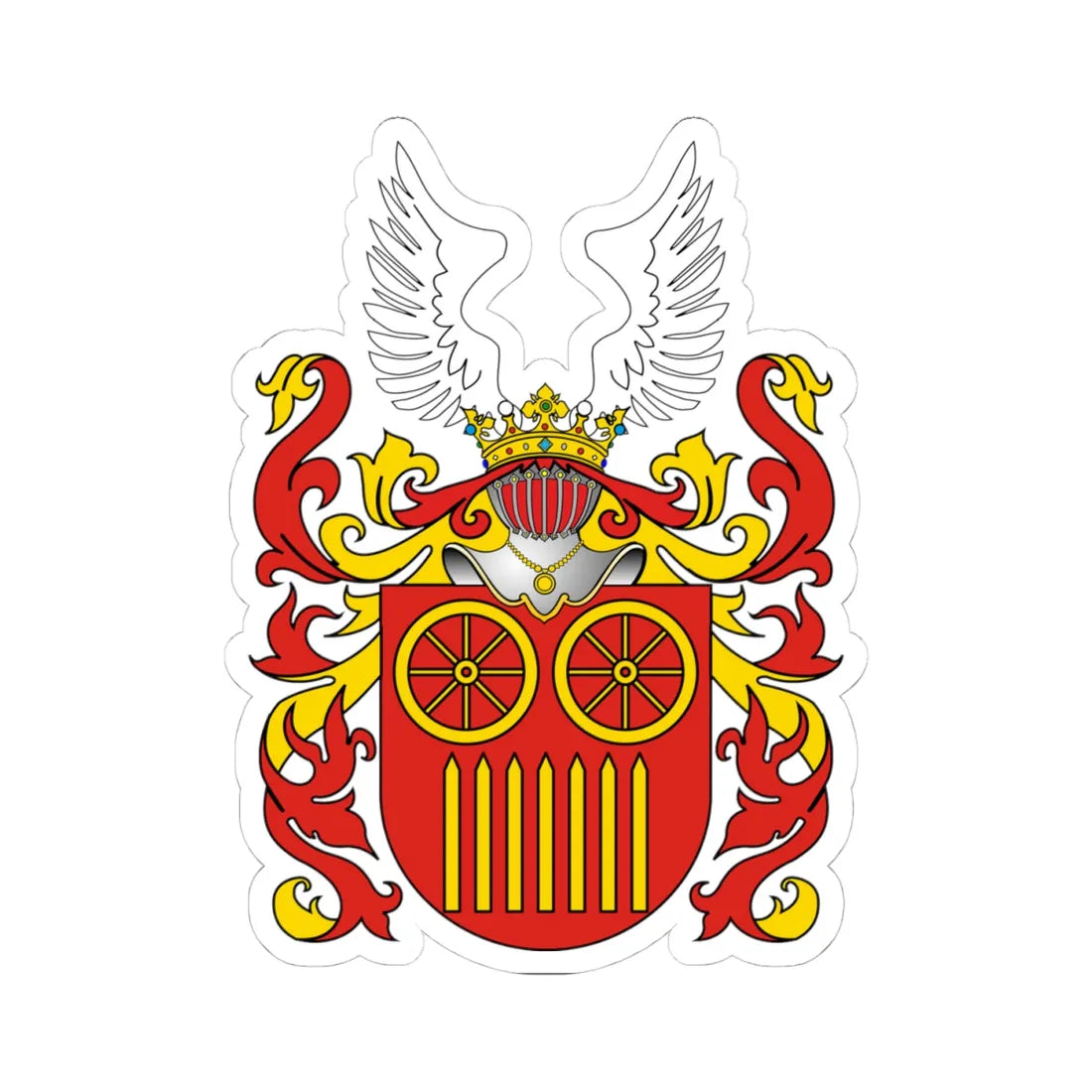 POL COA Berszten II (Poland) (Coat of Arms) STICKER Vinyl Kiss-Cut Decal 4 Inch White - The Sticker Space