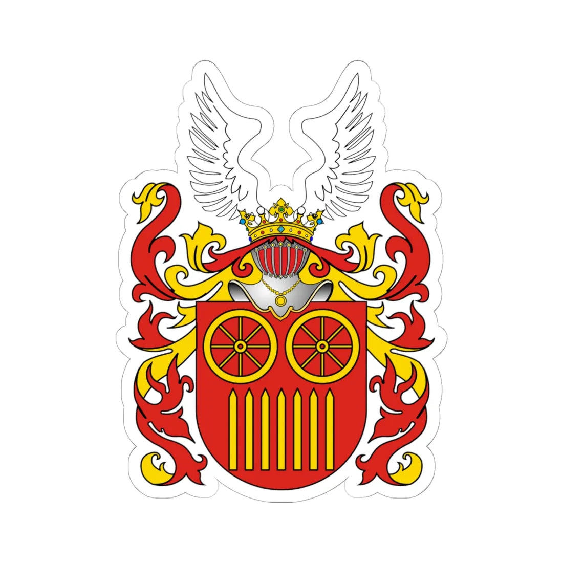 POL COA Berszten II (Poland) (Coat of Arms) STICKER Vinyl Kiss-Cut Decal 6 Inch White - The Sticker Space