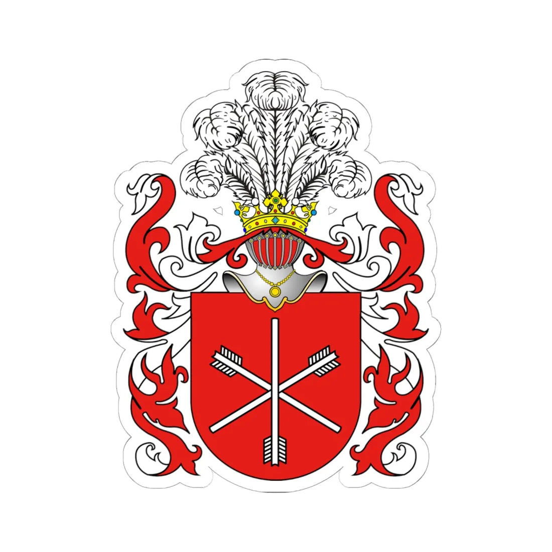 POL COA Bełty (Poland) (Coat of Arms) STICKER Vinyl Kiss-Cut Decal 6 Inch White - The Sticker Space