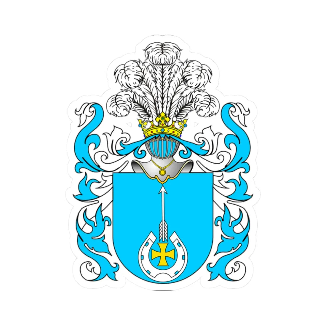 POL COA Białynia (Poland) (Coat of Arms) STICKER Vinyl Kiss-Cut Decal 2 Inch White - The Sticker Space