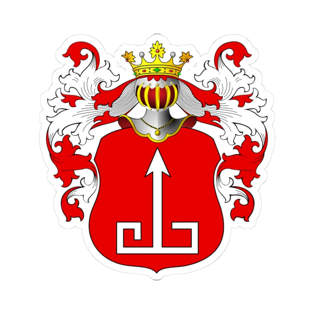 POL COA Bienicki (Poland) (Coat of Arms) STICKER Vinyl Kiss-Cut Decal 3 Inch White - The Sticker Space