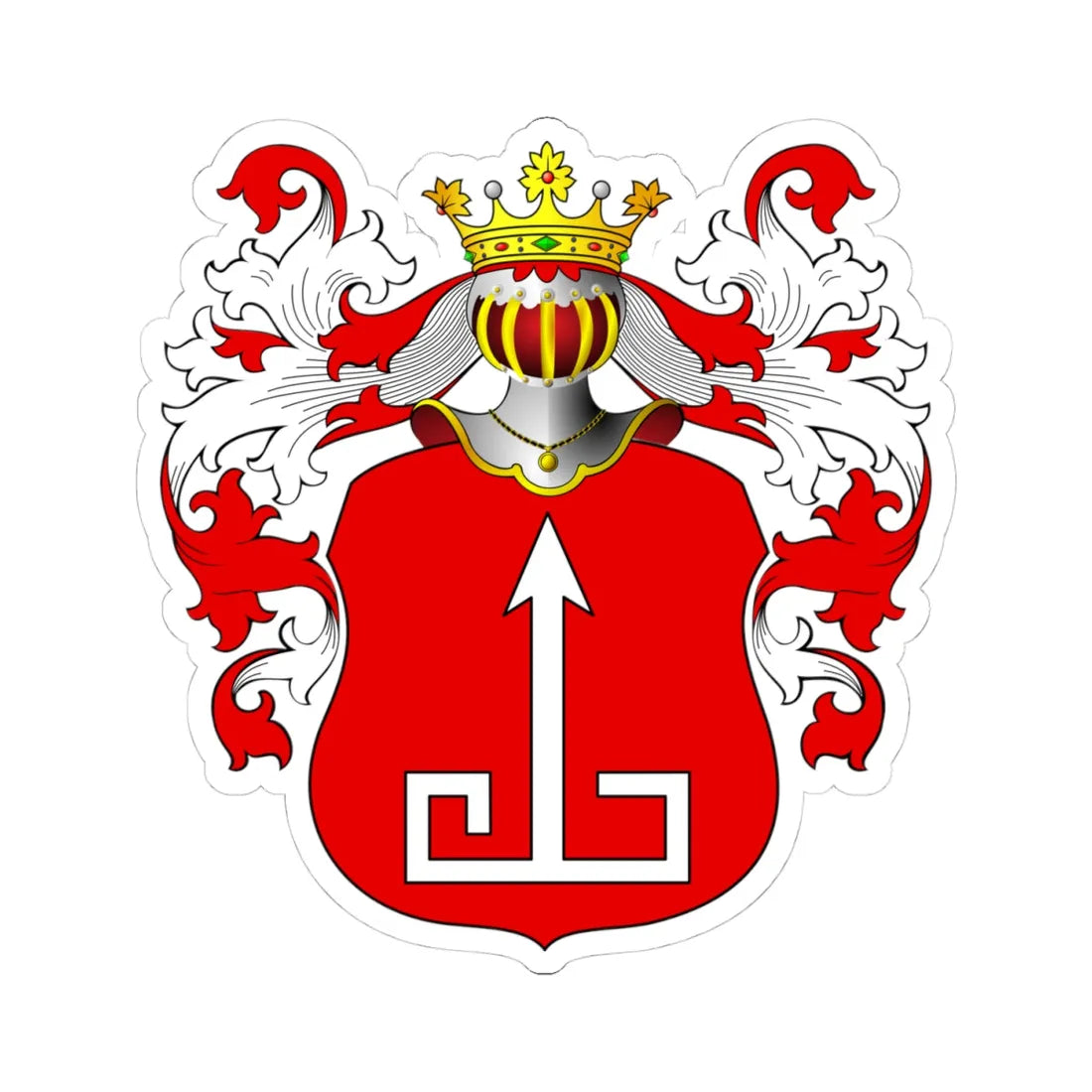 POL COA Bienicki (Poland) (Coat of Arms) STICKER Vinyl Kiss-Cut Decal 4 Inch White - The Sticker Space