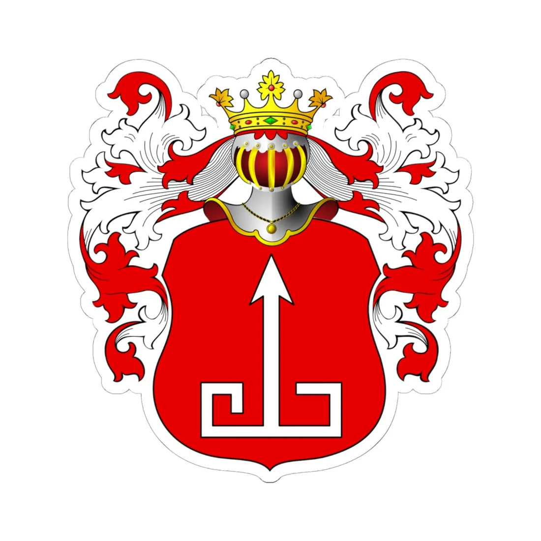 POL COA Bienicki (Poland) (Coat of Arms) STICKER Vinyl Kiss-Cut Decal 6 Inch White - The Sticker Space