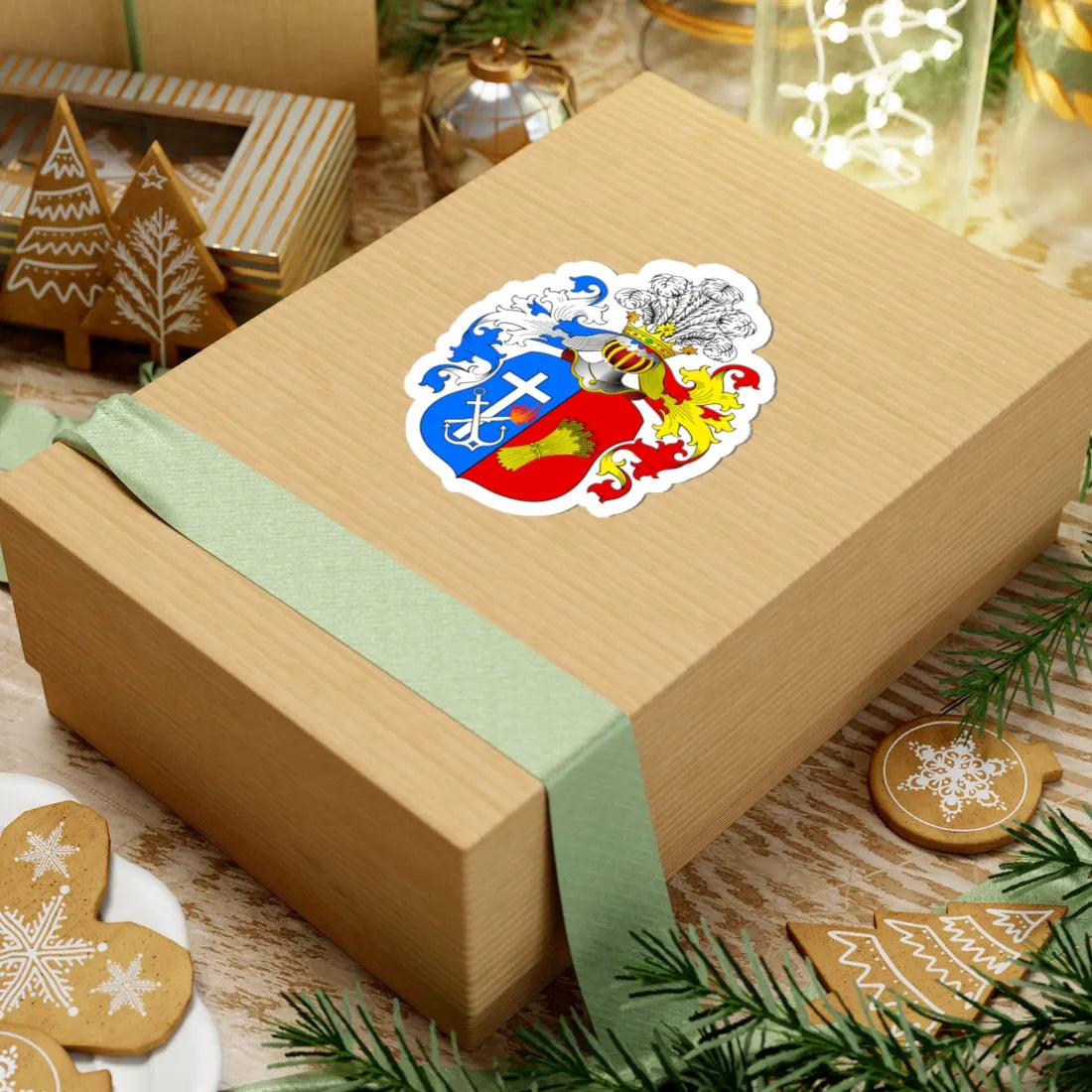 POL COA Biskupiec (Poland) (Coat of Arms) STICKER Vinyl Kiss-Cut Decal - The Sticker Space