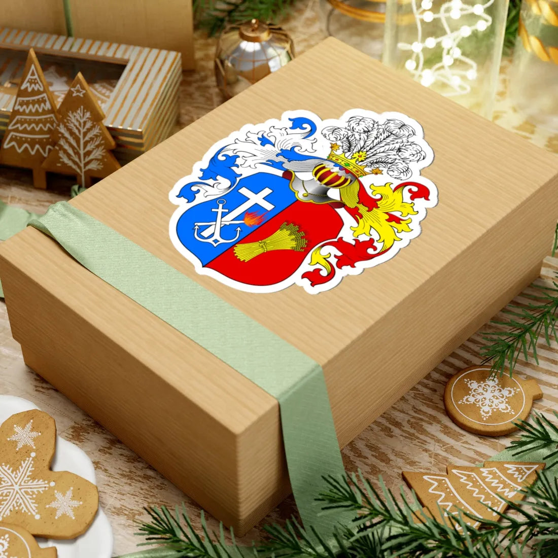 POL COA Biskupiec (Poland) (Coat of Arms) STICKER Vinyl Kiss-Cut Decal - The Sticker Space