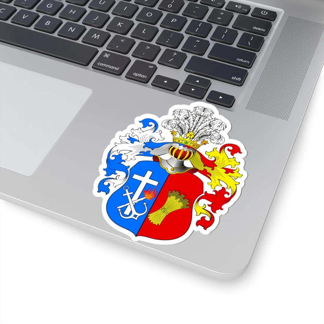 POL COA Biskupiec (Poland) (Coat of Arms) STICKER Vinyl Kiss-Cut Decal - The Sticker Space