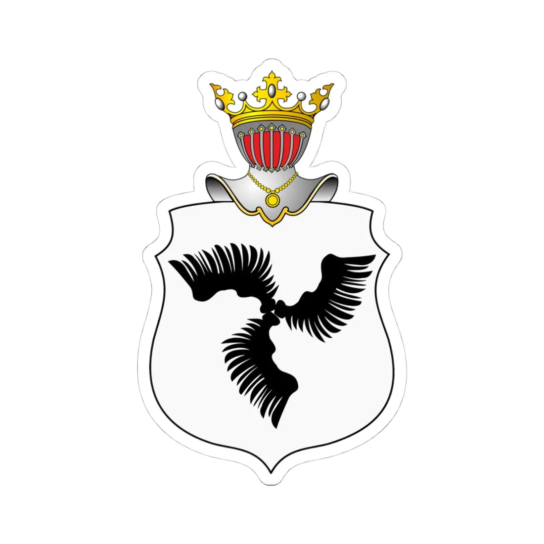 POL COA Block (Poland) (Coat of Arms) STICKER Vinyl Kiss-Cut Decal 4 Inch White - The Sticker Space