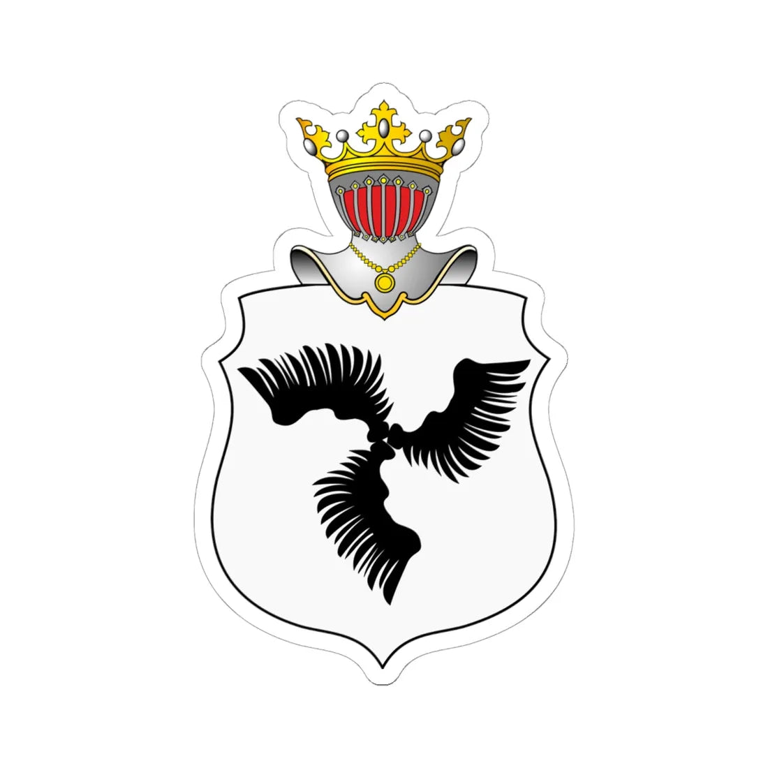 POL COA Block (Poland) (Coat of Arms) STICKER Vinyl Kiss-Cut Decal 6 Inch White - The Sticker Space