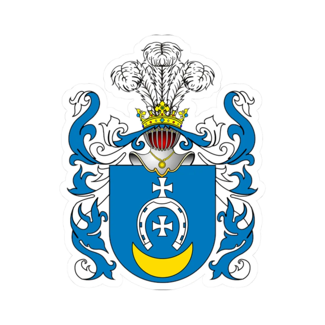 POL COA Bożawola (Poland) (Coat of Arms) STICKER Vinyl Kiss-Cut Decal 2 Inch White - The Sticker Space