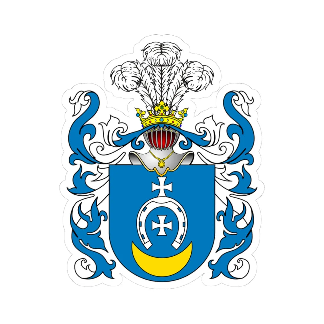 POL COA Bożawola (Poland) (Coat of Arms) STICKER Vinyl Kiss-Cut Decal 3 Inch White - The Sticker Space