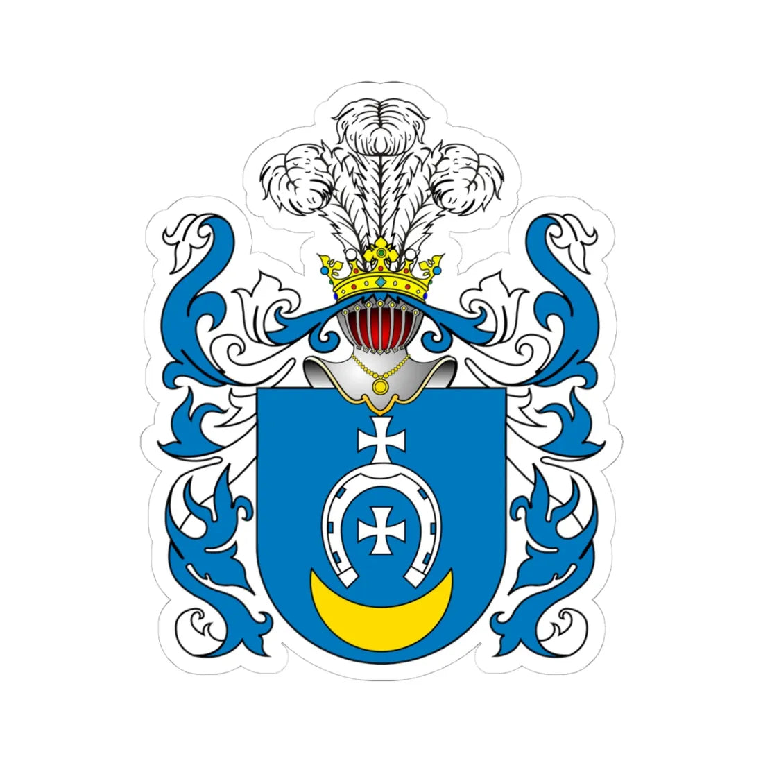 POL COA Bożawola (Poland) (Coat of Arms) STICKER Vinyl Kiss-Cut Decal 4 Inch White - The Sticker Space