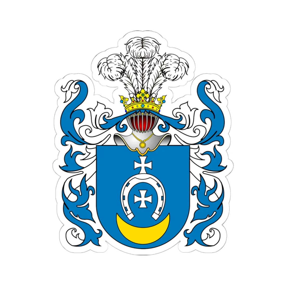 POL COA Bożawola (Poland) (Coat of Arms) STICKER Vinyl Kiss-Cut Decal 6 Inch White - The Sticker Space