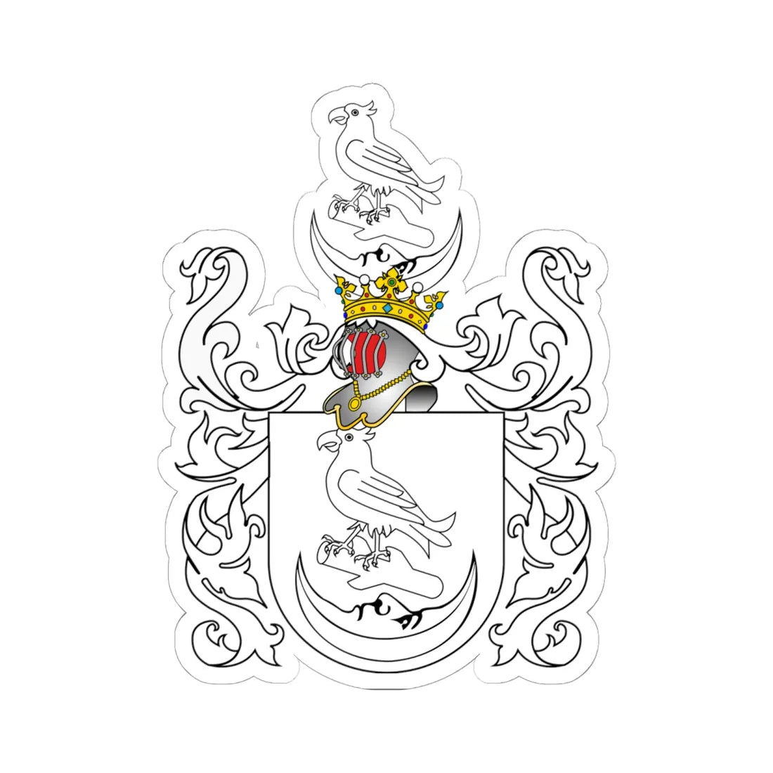 POL COA Bochen I odmienny (Poland) (Coat of Arms) STICKER Vinyl Kiss-Cut Decal 6 Inch White - The Sticker Space