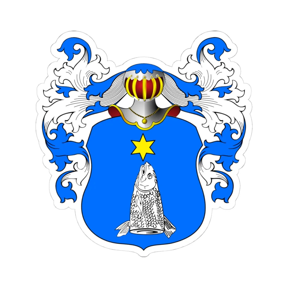 POL COA Bochen II (Poland) (Coat of Arms) STICKER Vinyl Kiss-Cut Decal 4 Inch White - The Sticker Space