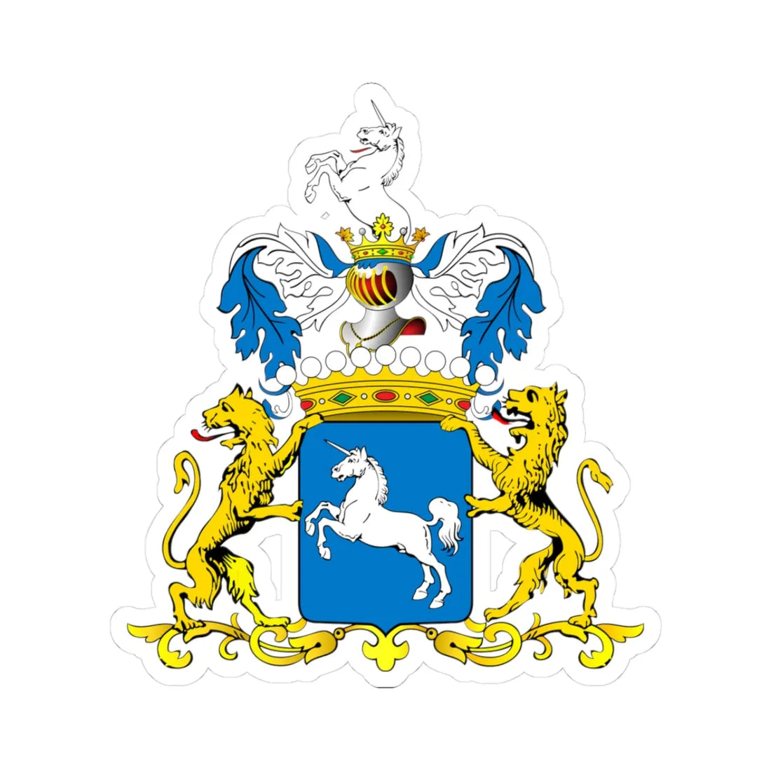 POL COA Bończa-Badeni (Poland) (Coat of Arms) STICKER Vinyl Kiss-Cut Decal 3 Inch White - The Sticker Space