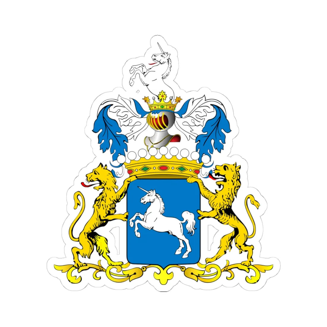 POL COA Bończa-Badeni (Poland) (Coat of Arms) STICKER Vinyl Kiss-Cut Decal 4 Inch White - The Sticker Space