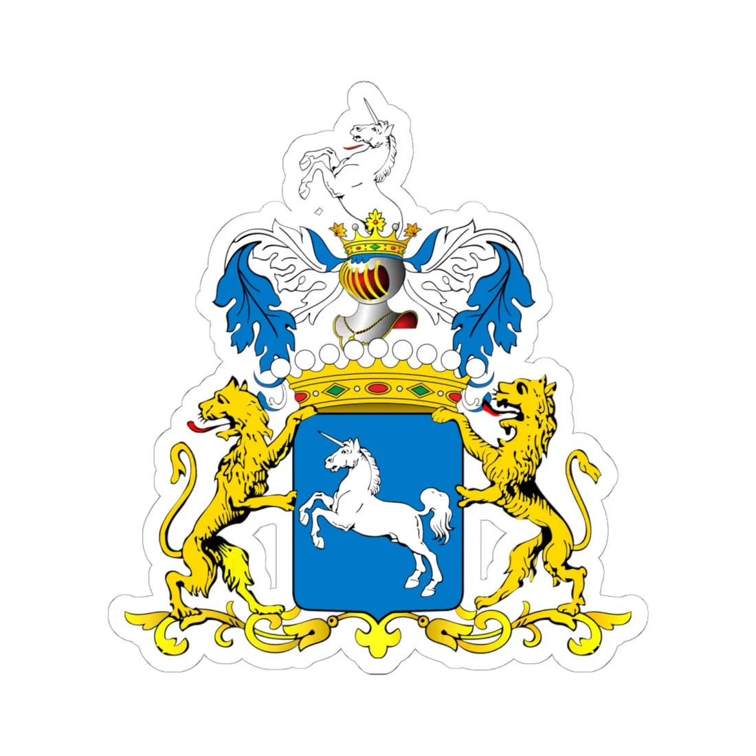 POL COA Bończa-Badeni (Poland) (Coat of Arms) STICKER Vinyl Kiss-Cut Decal 6 Inch White - The Sticker Space