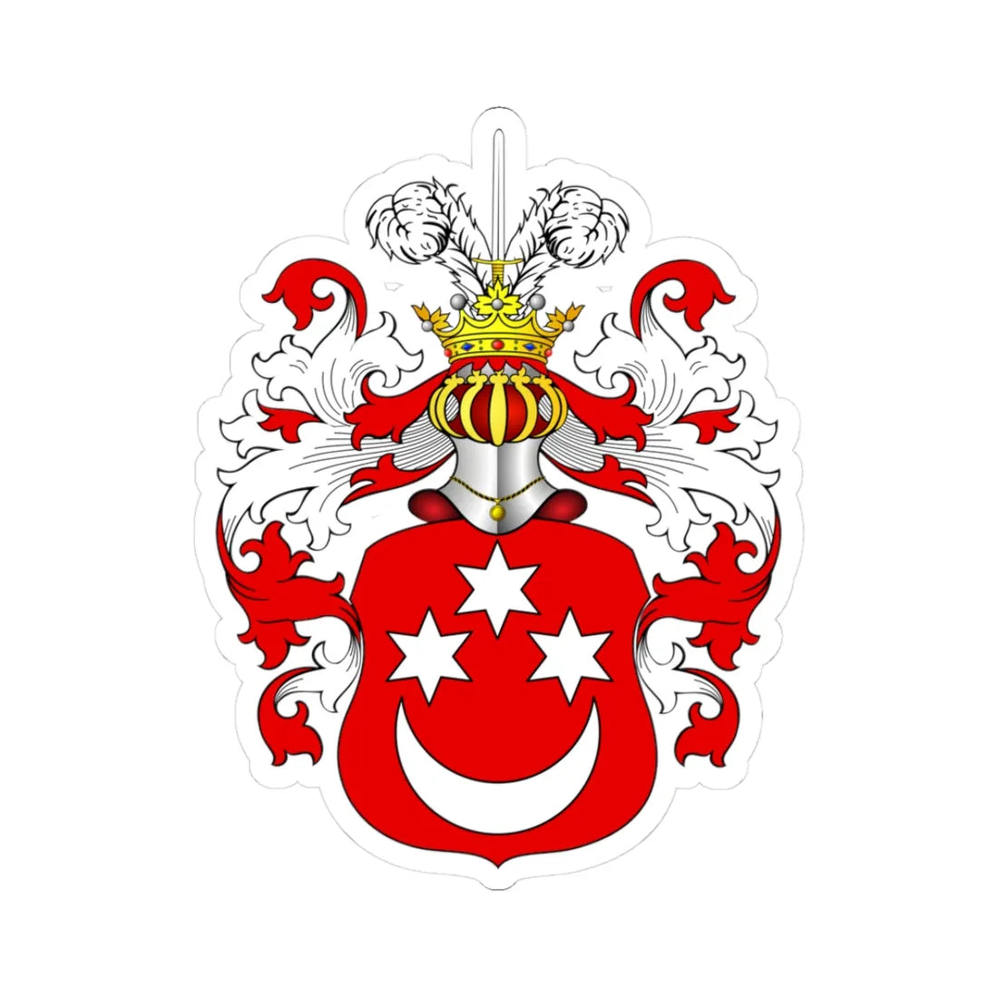 POL COA Bożena (Poland) (Coat of Arms) STICKER Vinyl Kiss-Cut Decal 3 Inch White - The Sticker Space