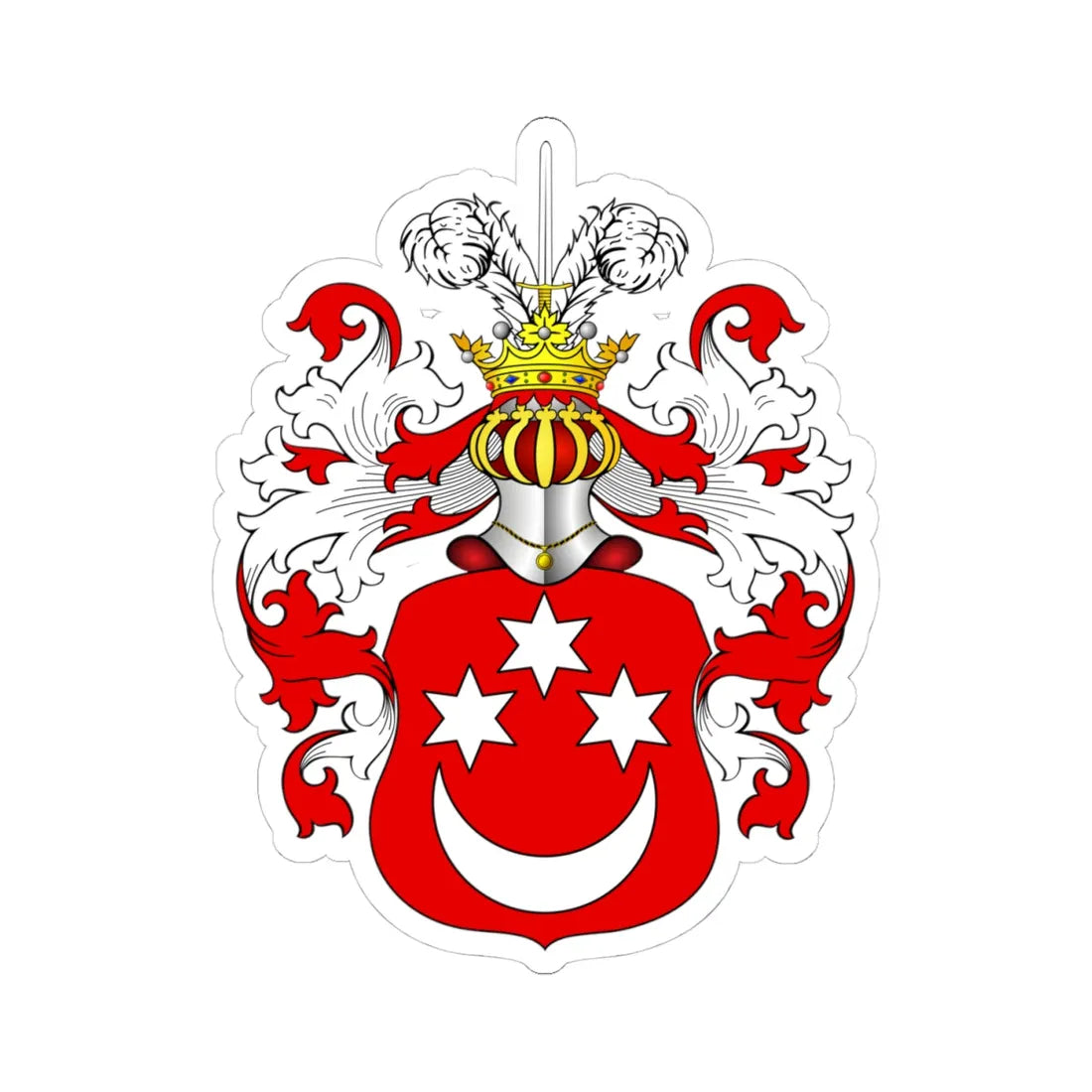 POL COA Bożena (Poland) (Coat of Arms) STICKER Vinyl Kiss-Cut Decal 4 Inch White - The Sticker Space