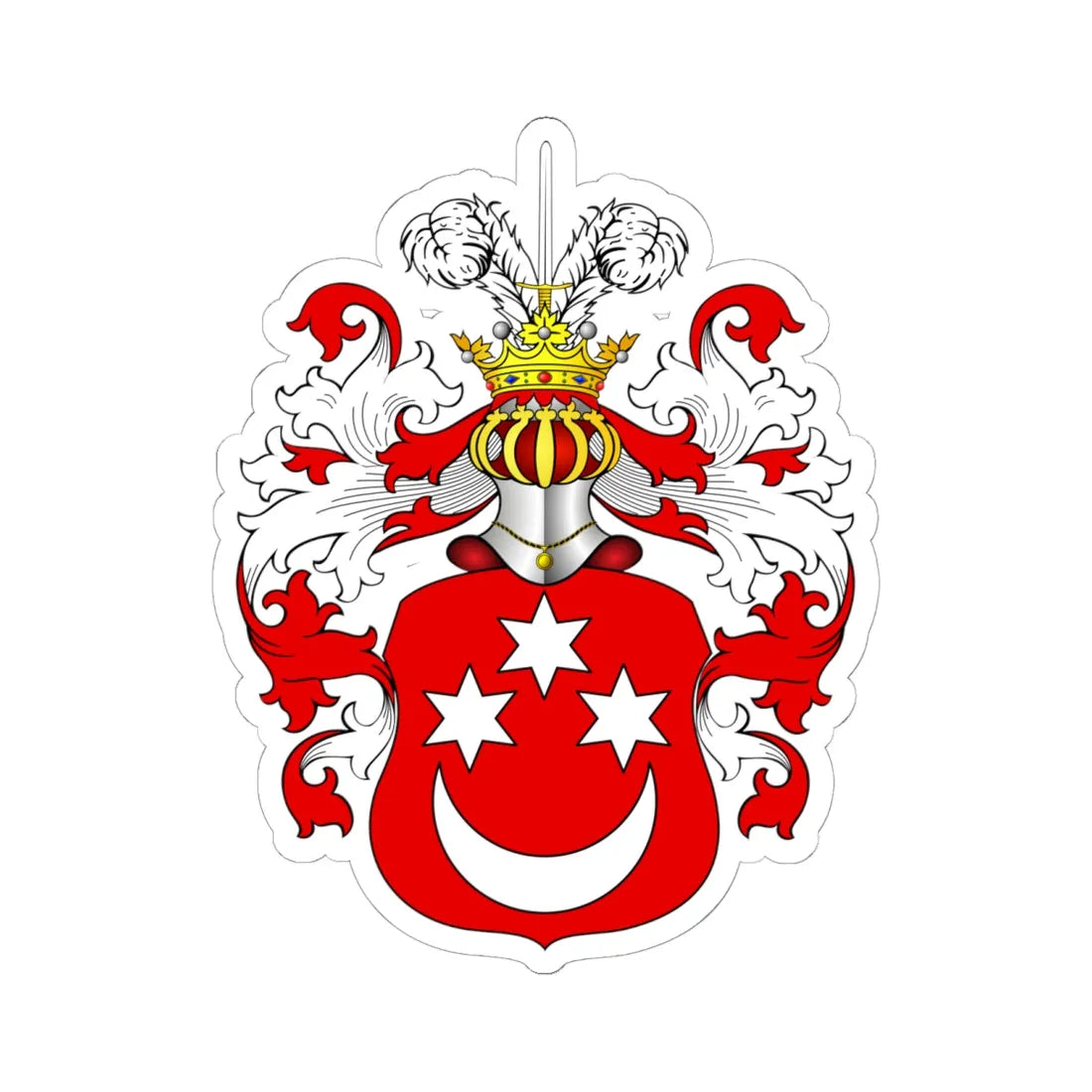 POL COA Bożena (Poland) (Coat of Arms) STICKER Vinyl Kiss-Cut Decal 6 Inch White - The Sticker Space