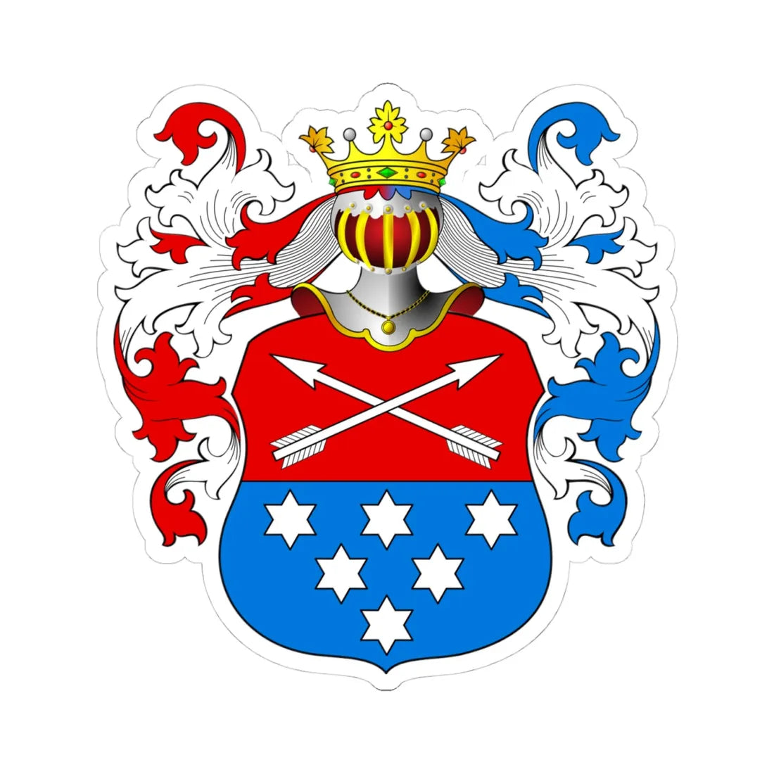 POL COA Bogaty (Poland) (Coat of Arms) STICKER Vinyl Kiss-Cut Decal 4 Inch White - The Sticker Space