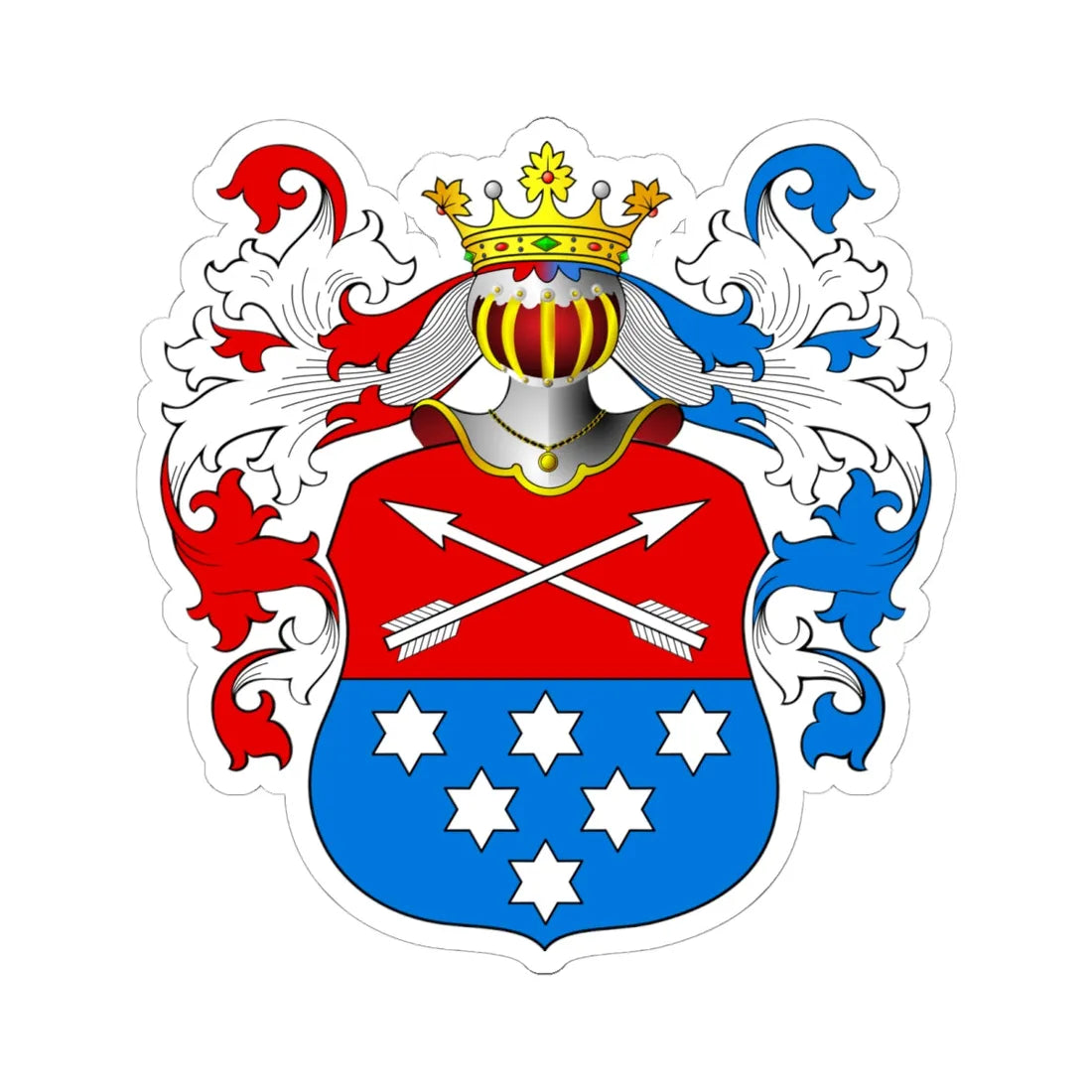 POL COA Bogaty (Poland) (Coat of Arms) STICKER Vinyl Kiss-Cut Decal 6 Inch White - The Sticker Space