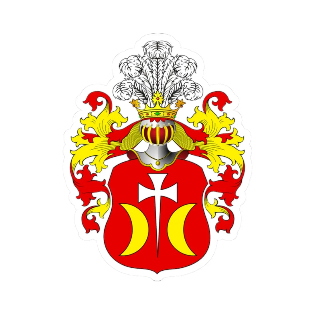 POL COA Bogorajski alt (Poland) (Coat of Arms) STICKER Vinyl Kiss-Cut Decal 2 Inch White - The Sticker Space