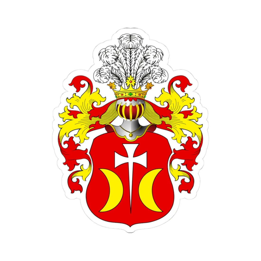 POL COA Bogorajski alt (Poland) (Coat of Arms) STICKER Vinyl Kiss-Cut Decal 3 Inch White - The Sticker Space